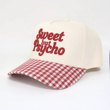 Sweet but Psycho Red Gingham Hat
