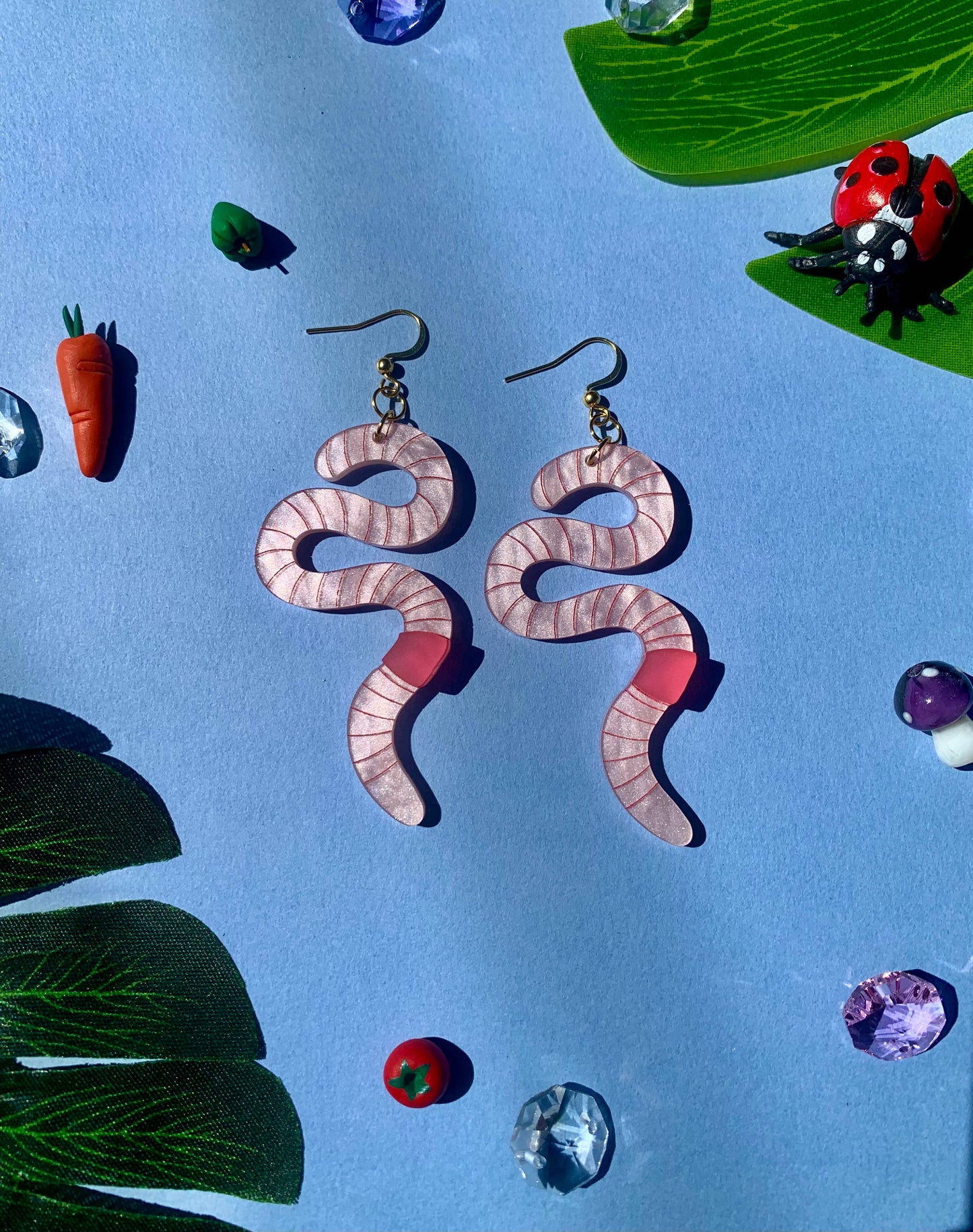 Acrylic Worm Earrings For Women