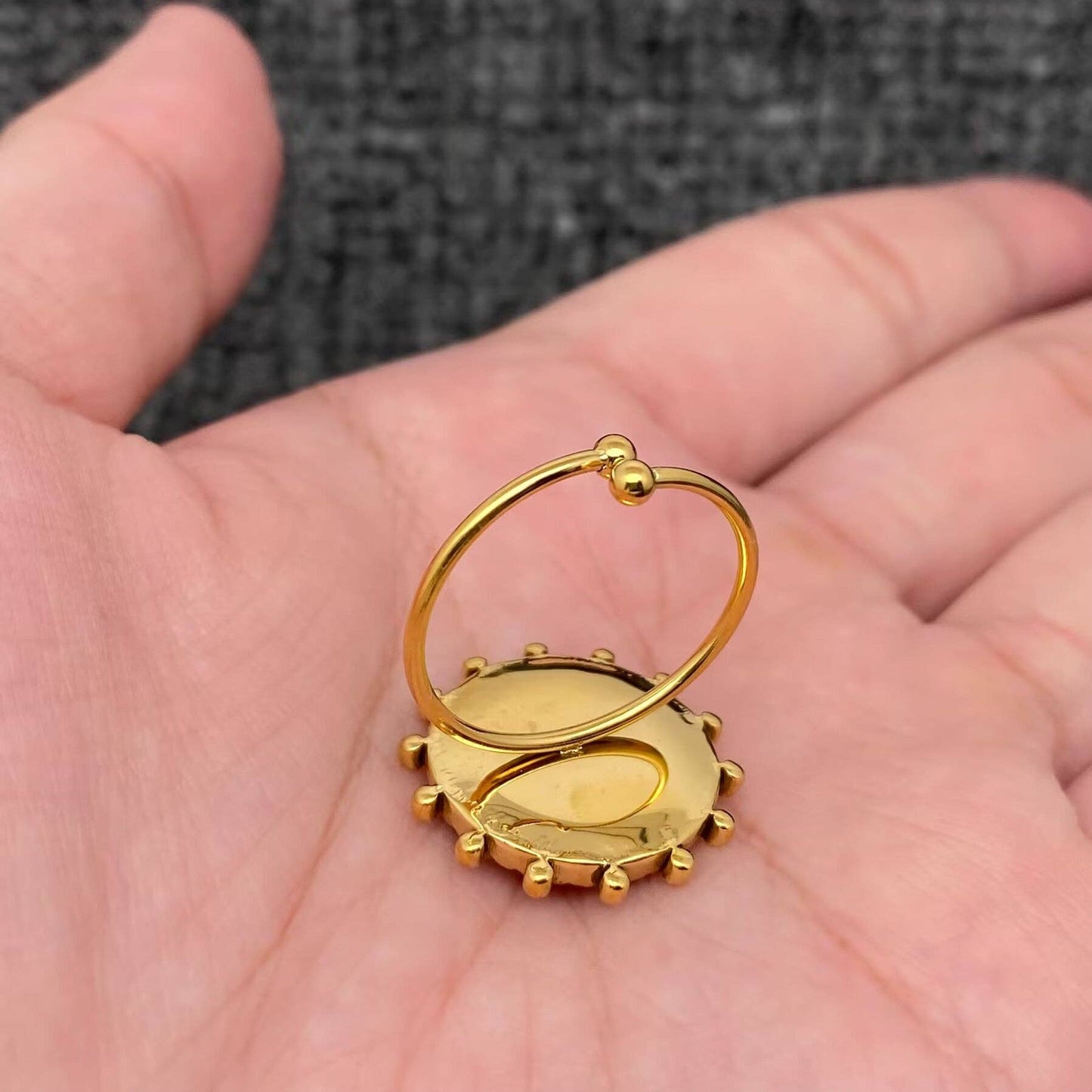 Shattered Shell 18K Gold Plated S.Steel Scallop Ring