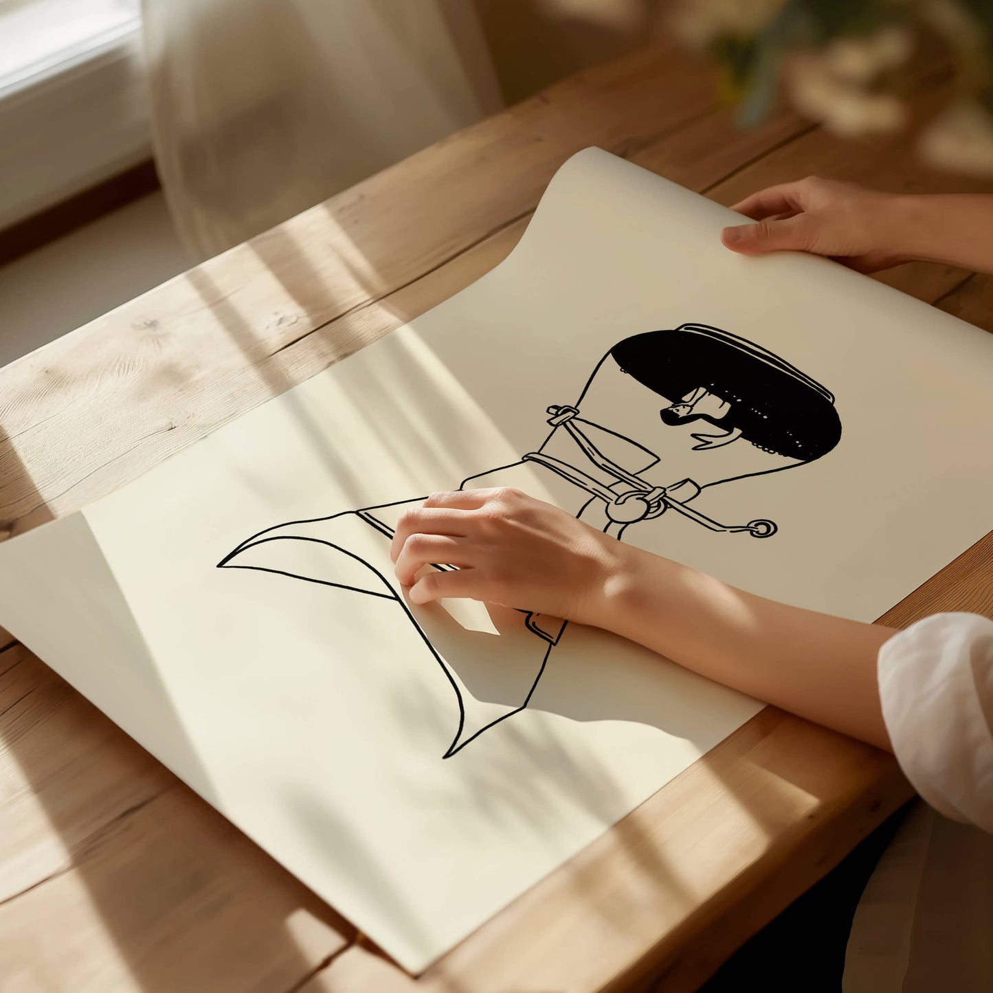 Pour Over Coffee & Mermaid Minimal Art Print