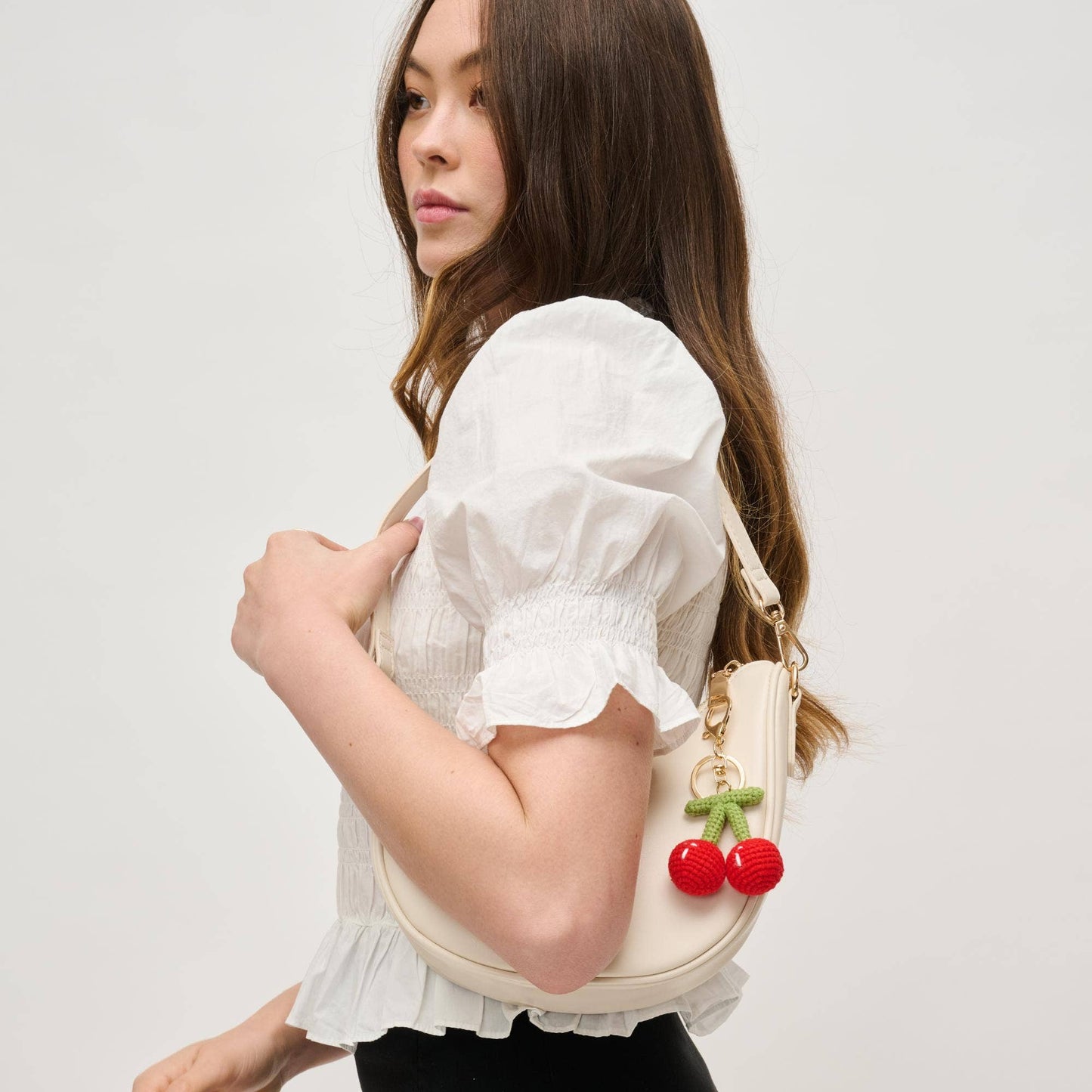 Cherry Stiched Keychain Charm