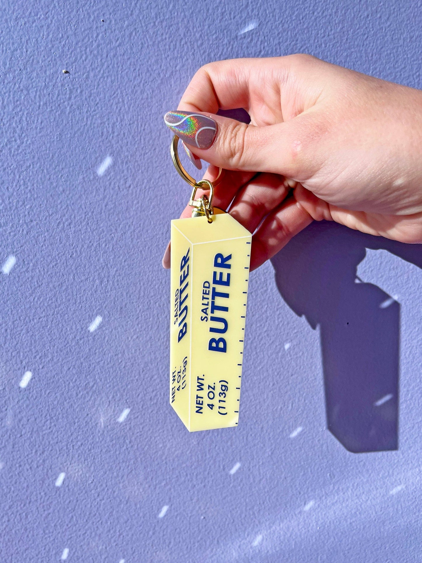 Fun yellow butter keychain – quirky gift for chefs and food lovers