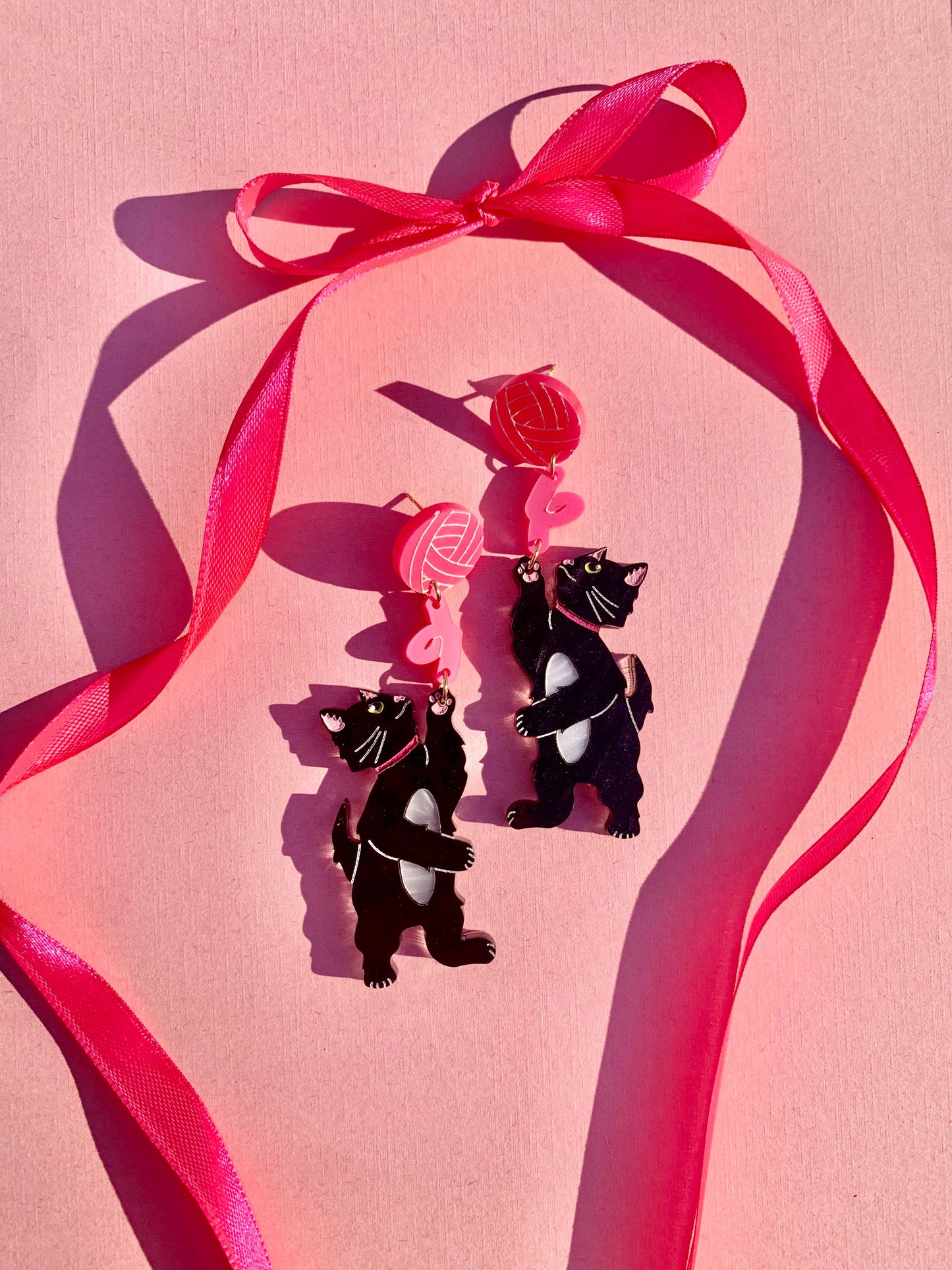 Black Cat Acrylic Earrings