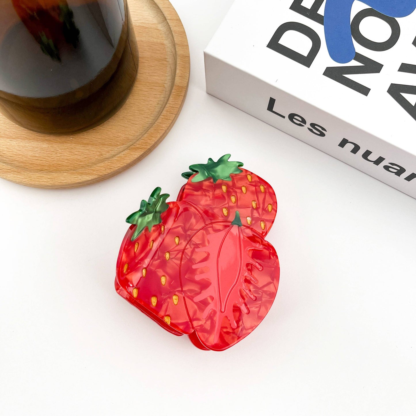 Three Strawberry Claw Clip, Fruit Hair Clip