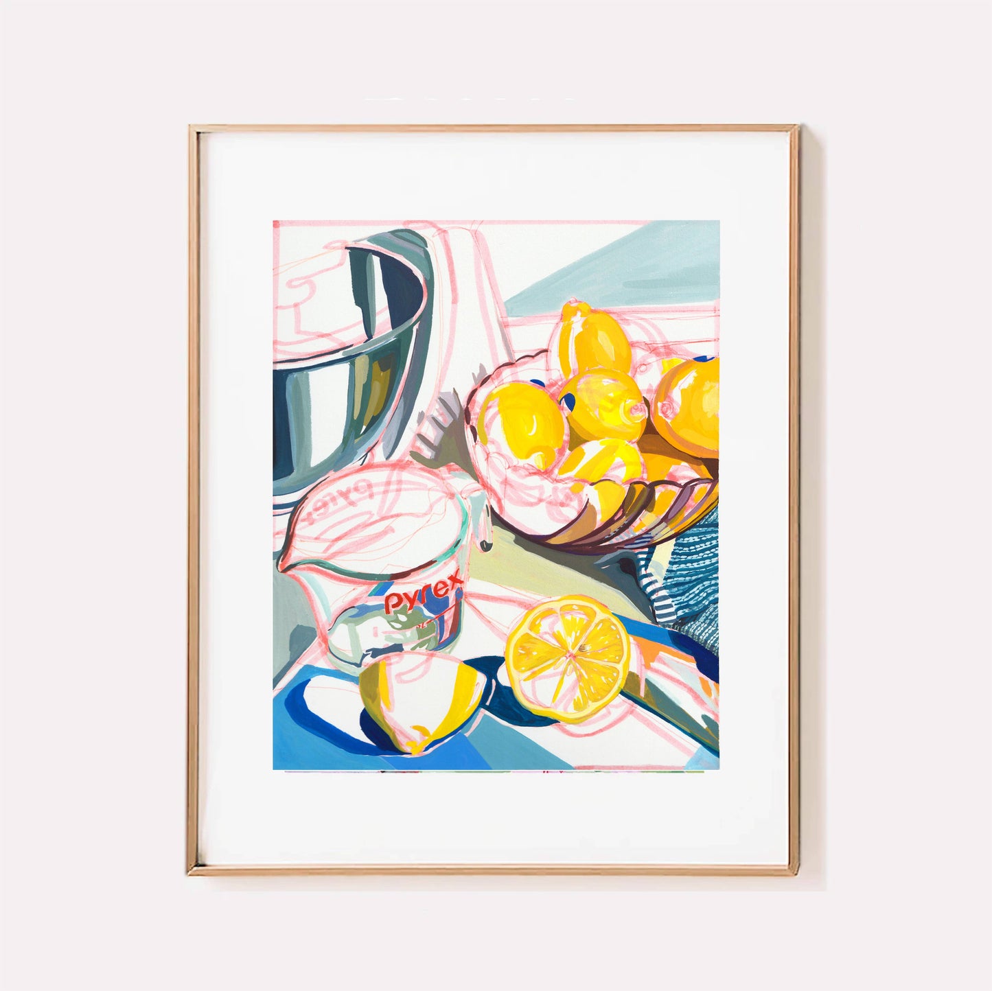 Lemons Lemonade in a Pyrex Art Print