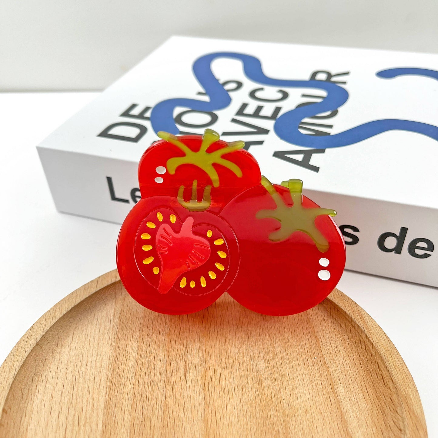 Three Tomato Claw Clip, Fruit Hair Clip