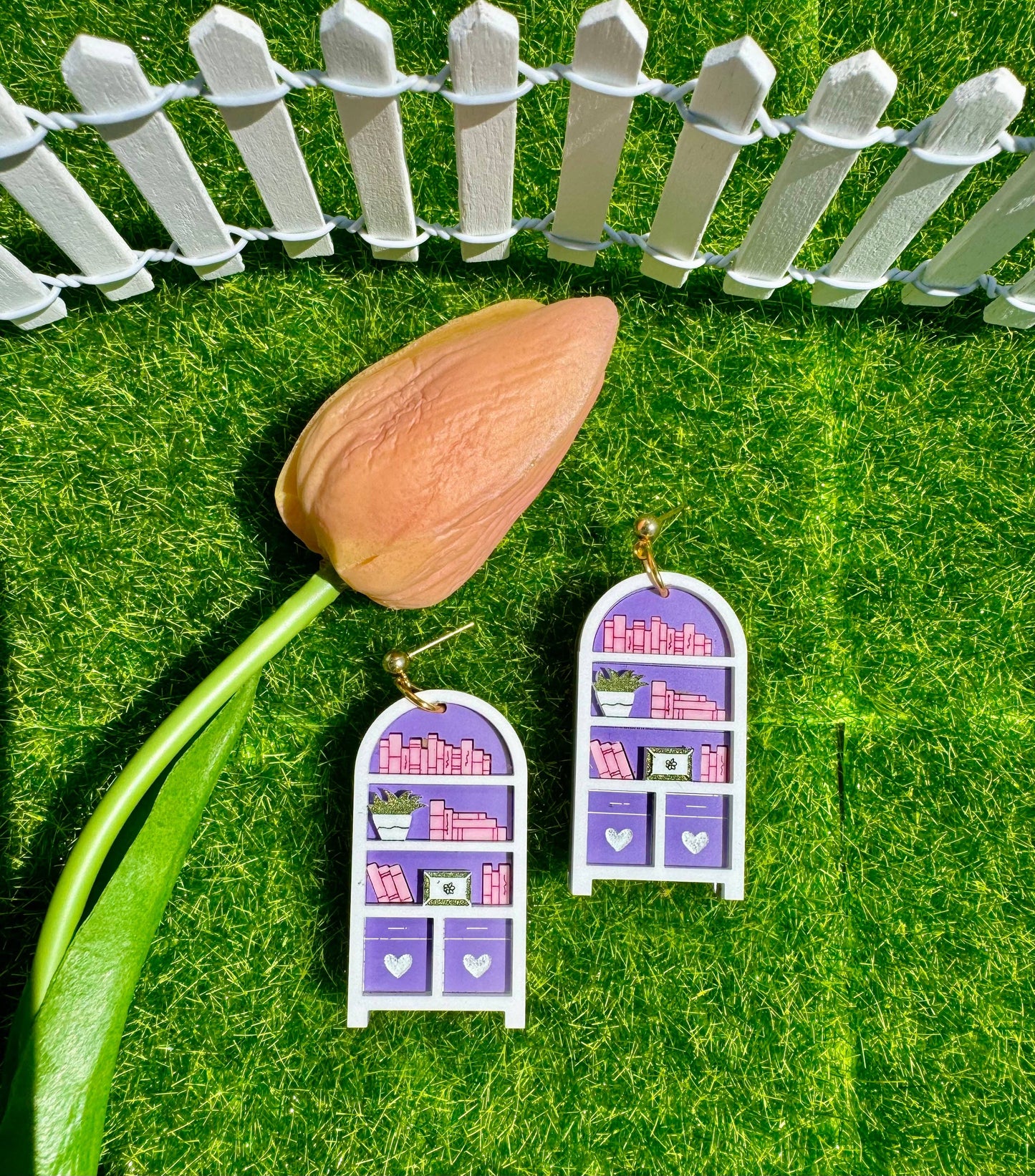 Book Shelf Earrings for Book Lovers