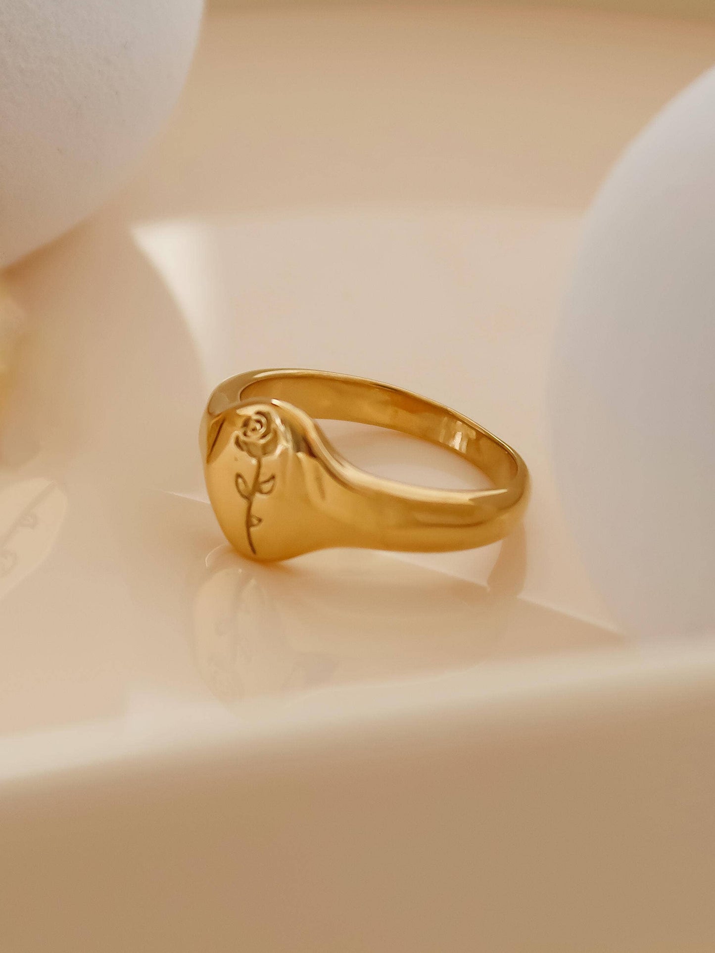 Georgia 18K Gold Non Tarnish Rose Ring