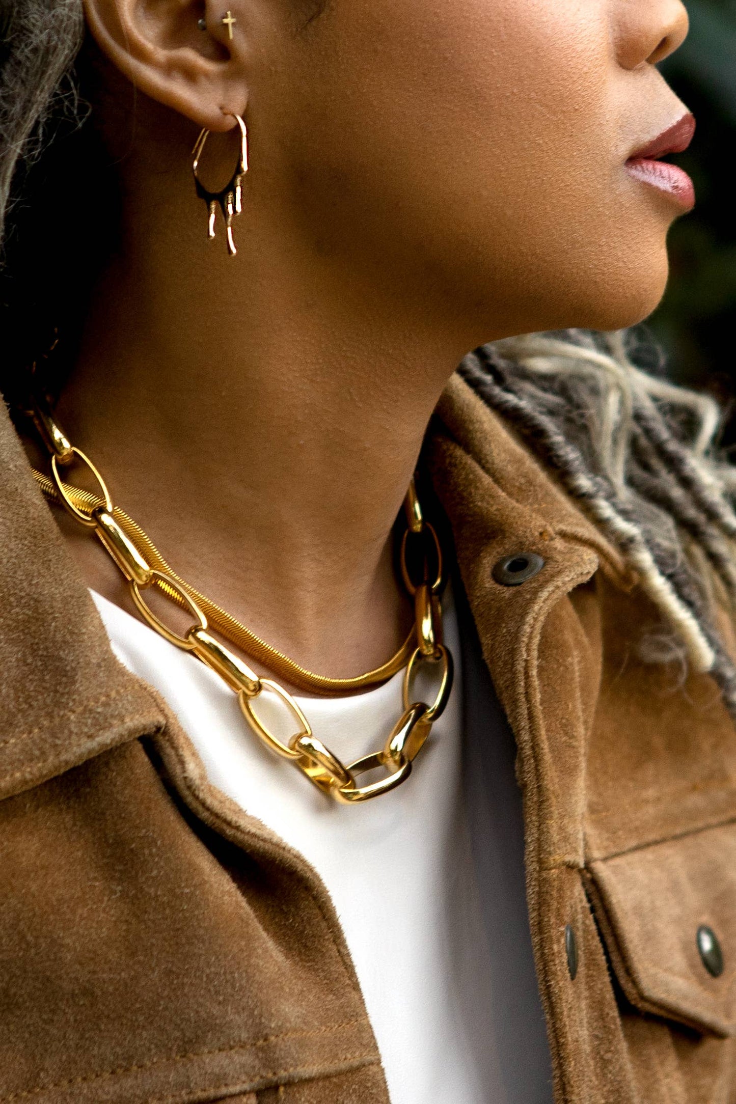 Rain Style 18k Gold Hoop Earrings