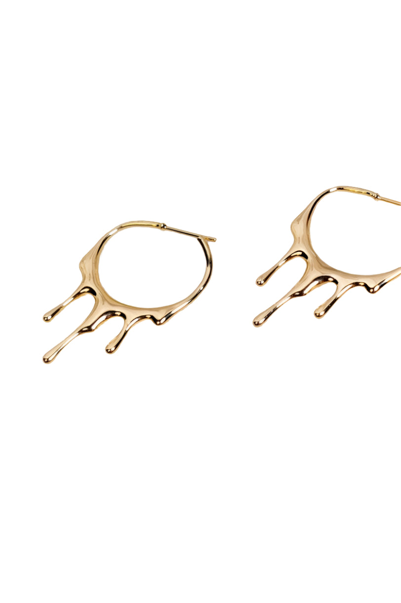 Dripping 18k Gold Hoop Earrings