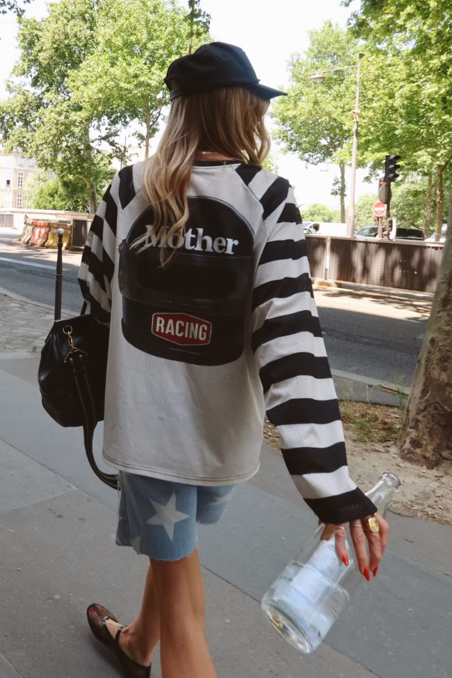 Mother Racing Striped Mesh