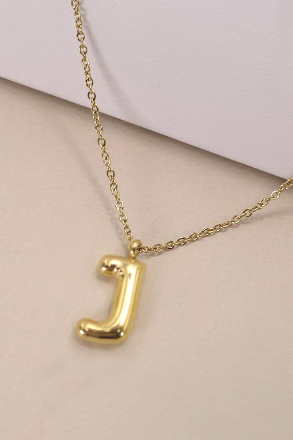 Bubble Balloon Letter Gold Dipped Necklace