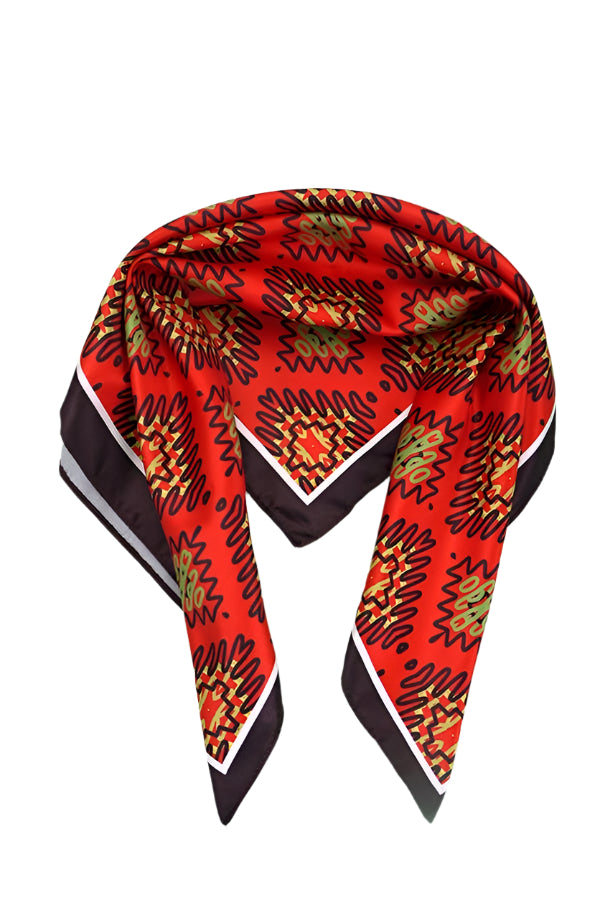 Red Silk Bandana Scarf