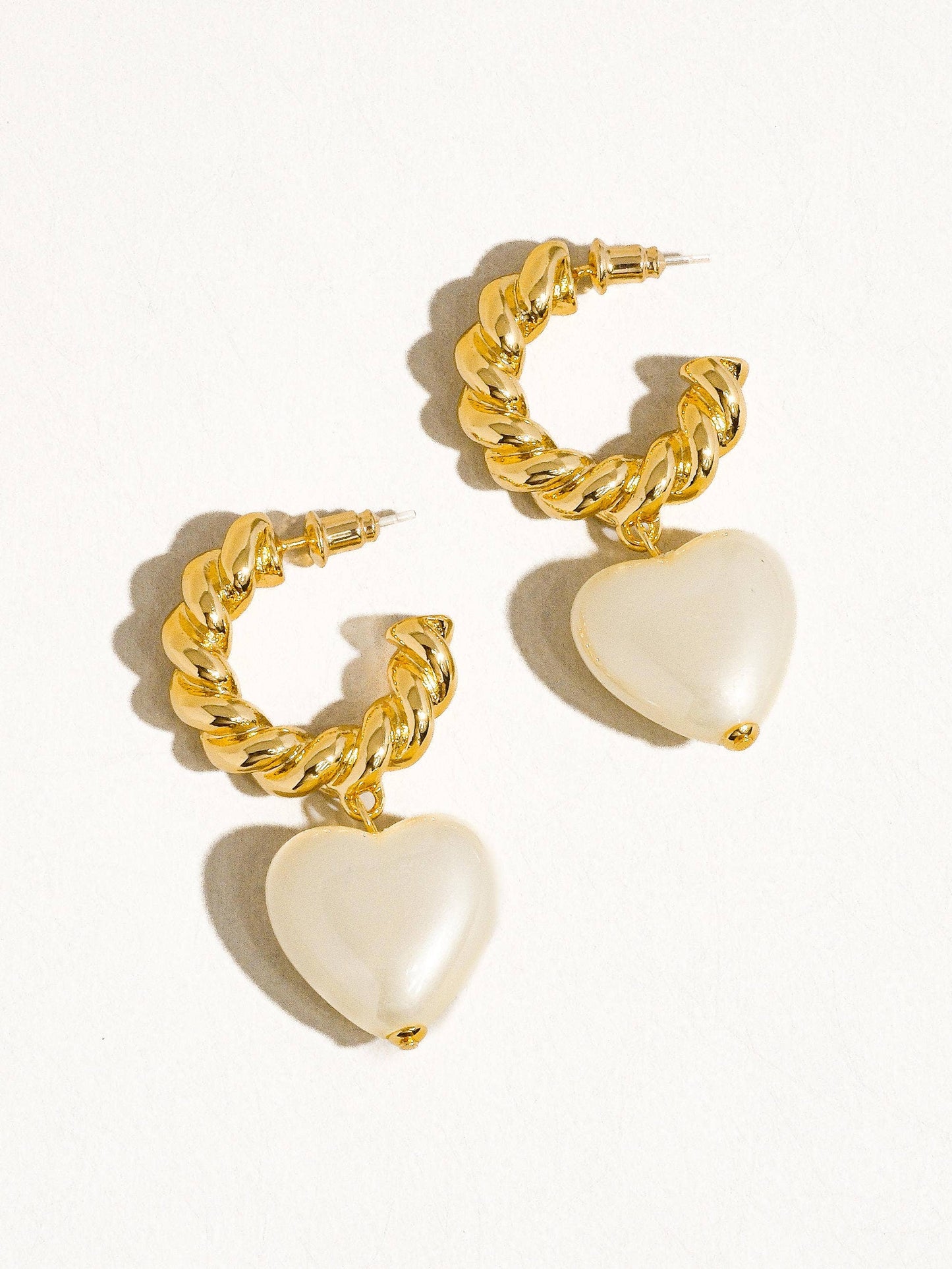 Viviana Braided C-Hoop Heart Earring