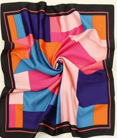 Multi-Color Block Silk Feel Bandana