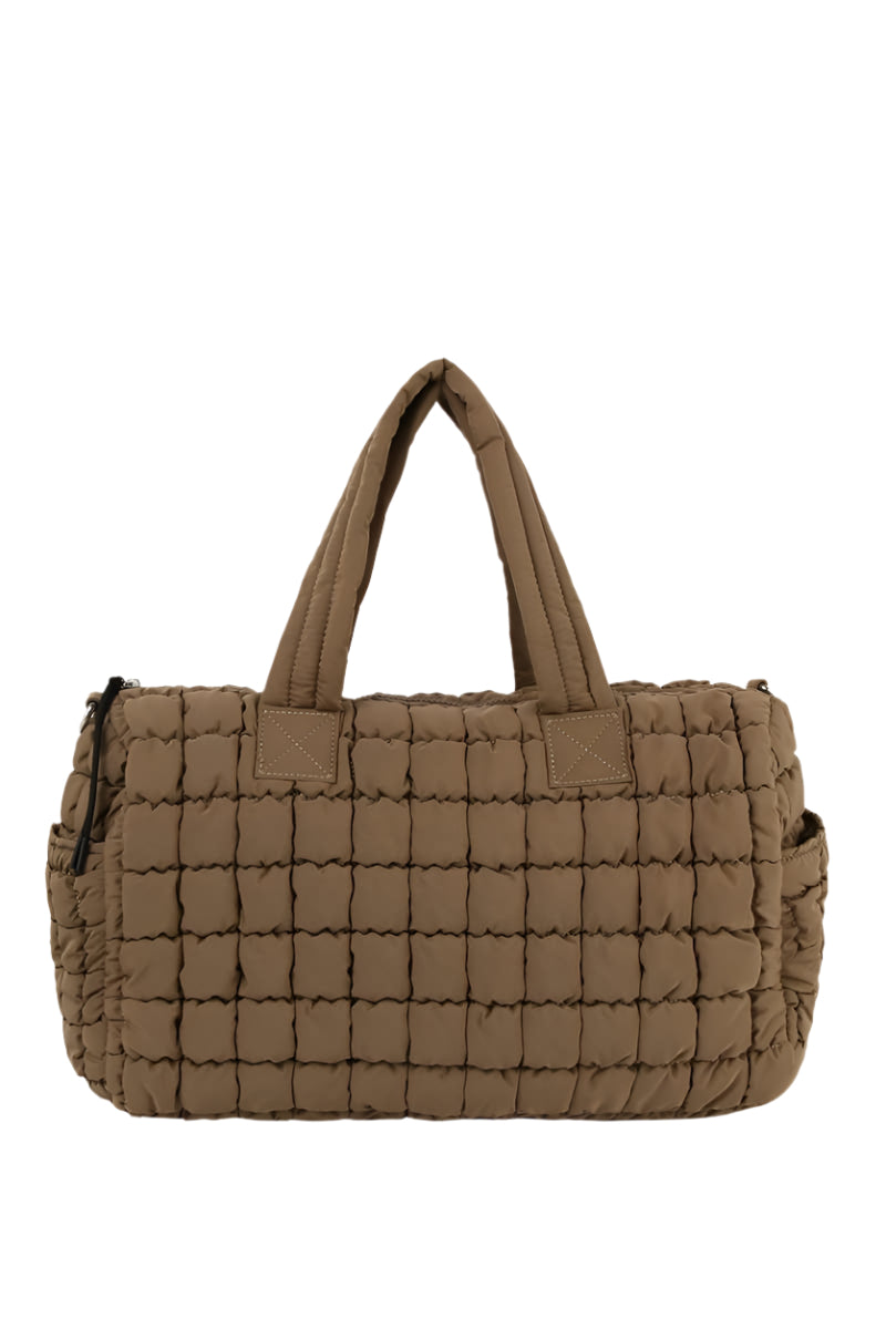 Quilted Nylon Puffy Duffle Bag