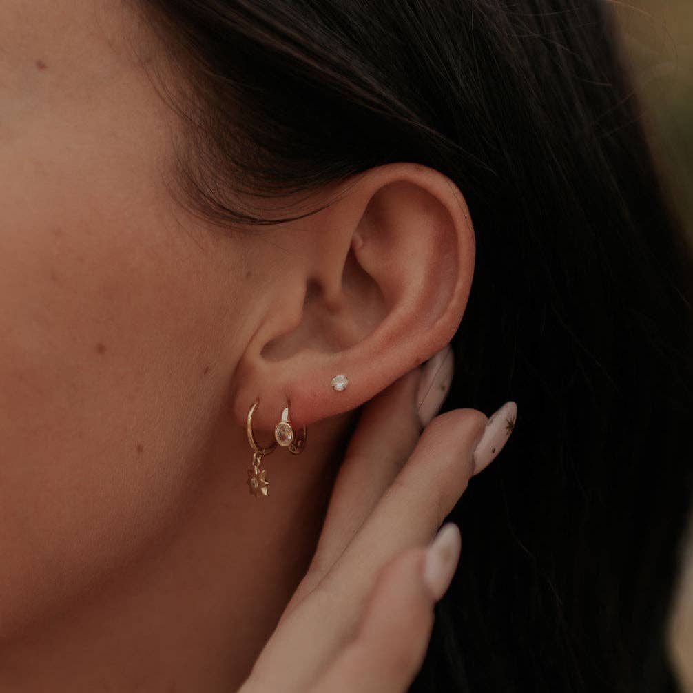 Aspen Diamond Hoops Gold