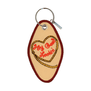 Hey Good Lookin Embroidered Keychain