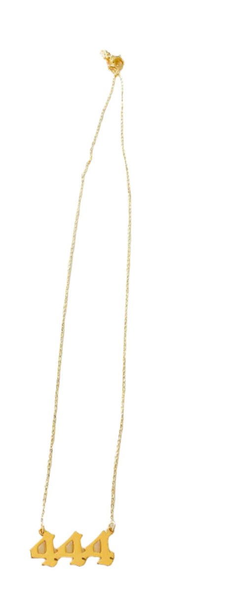 Angel Number 444 Gold Necklace