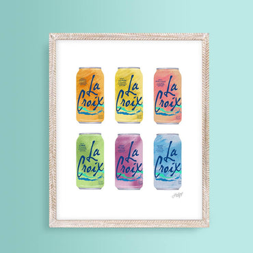 La Croix flavor lineup art print for sparkling water lovers