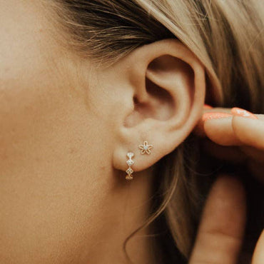 Dainty mini gold hoop earrings for sensitive ears