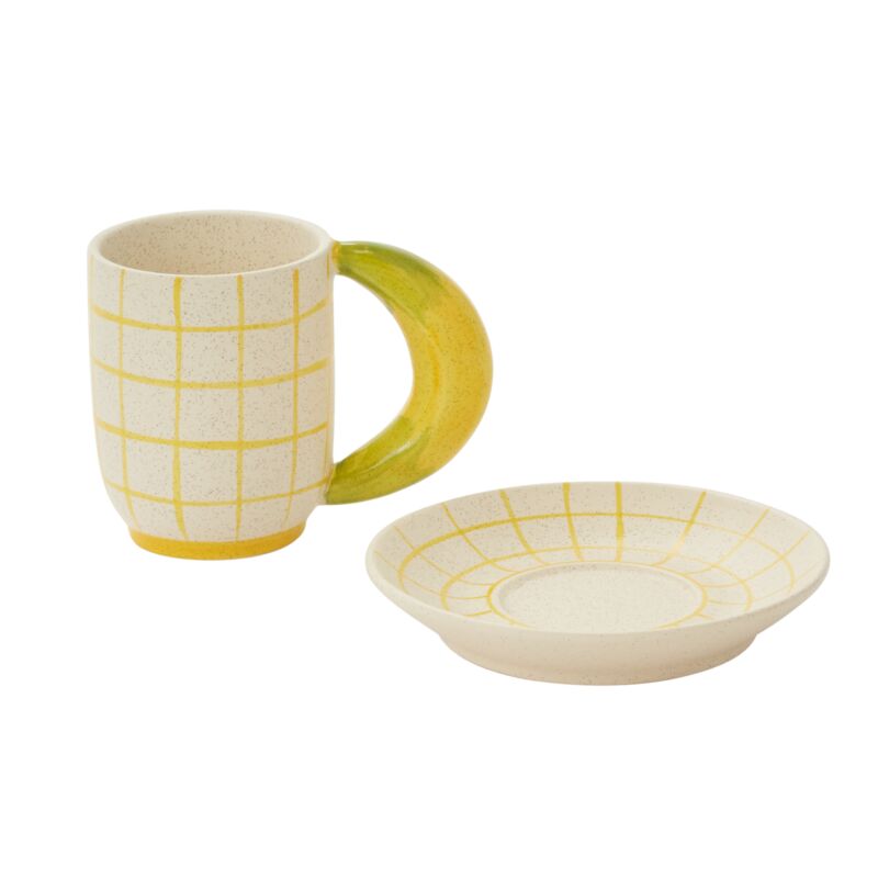 Fresh Fruit Banana Mug with Saucer