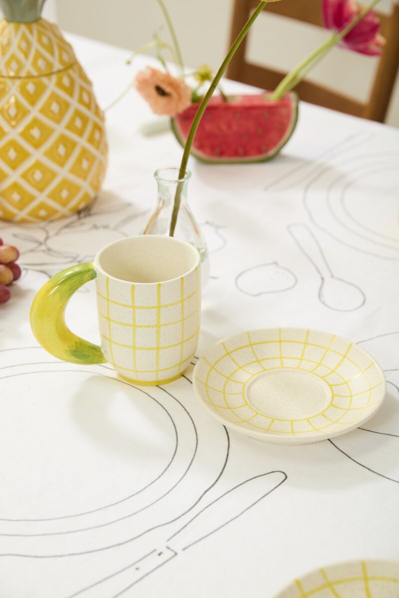 Fresh Fruit Banana Mug with Saucer