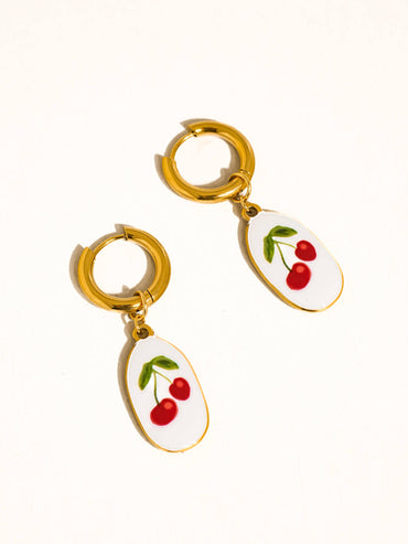 Larmes 18K Gold Vintage Cherry Dangle Earring