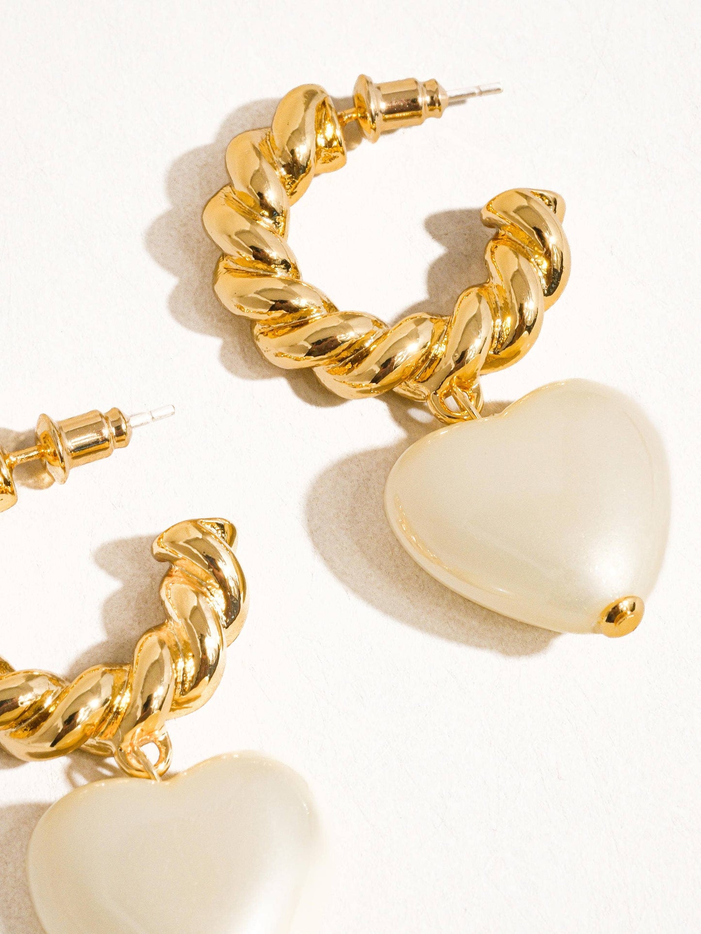Viviana Braided C-Hoop Heart Earring