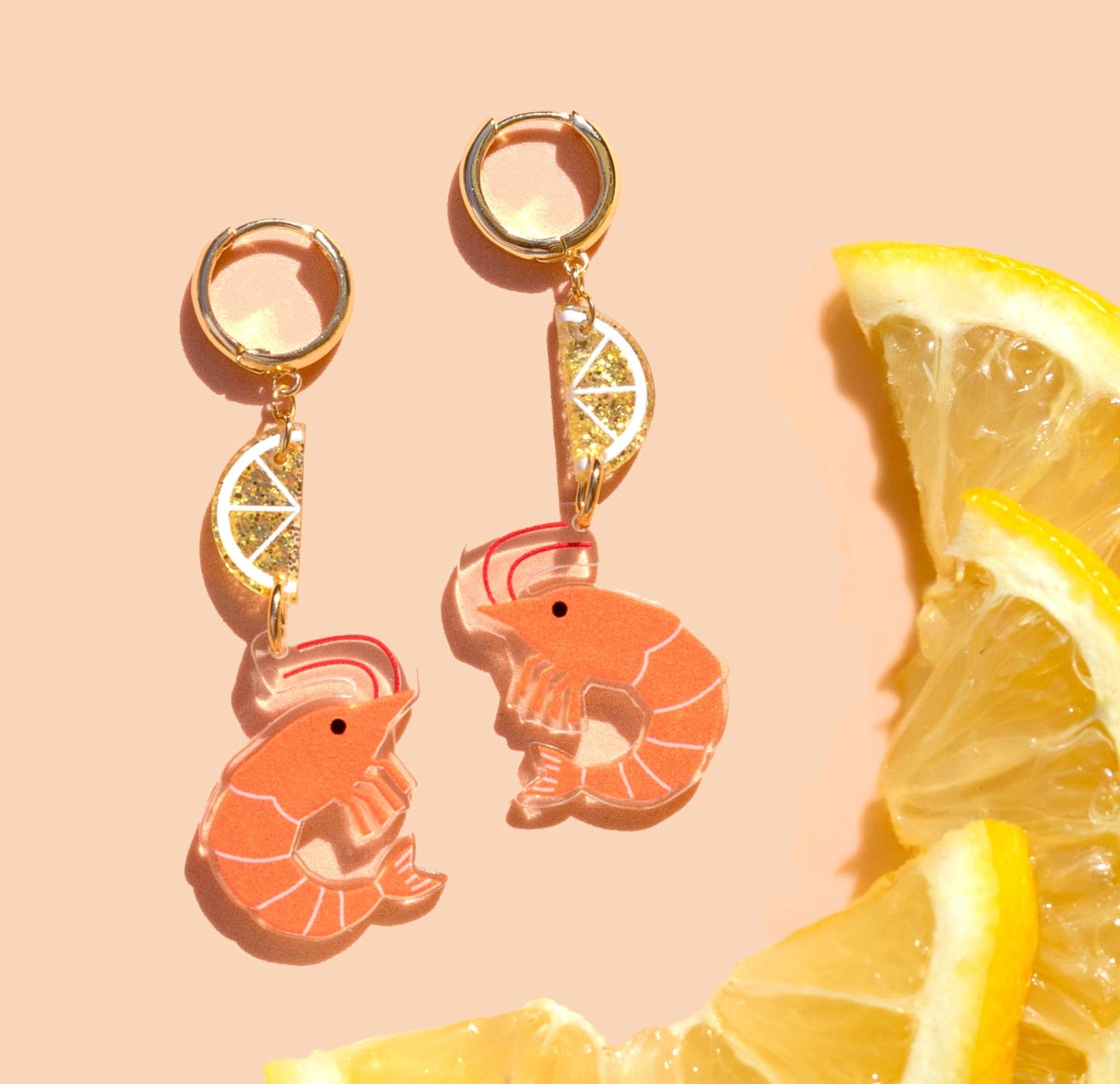 Food Earrings Shrimp