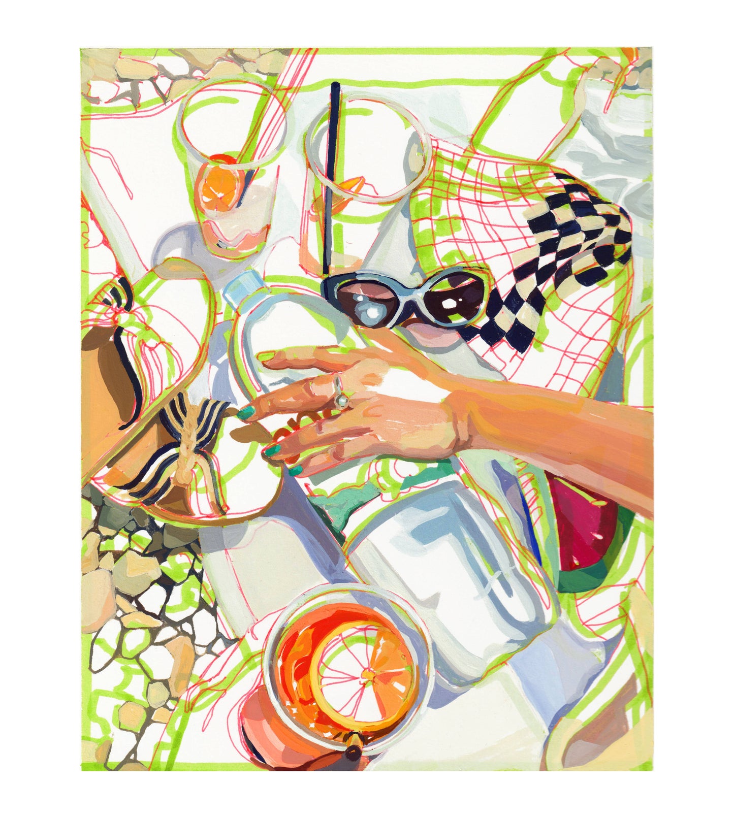 Beach Day in Omis Art Print