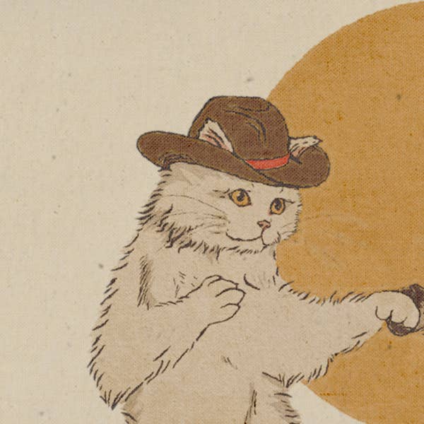 Durable cotton tote with cowboy cats, perfect for book lovers, perfect for gift stores in knoxville