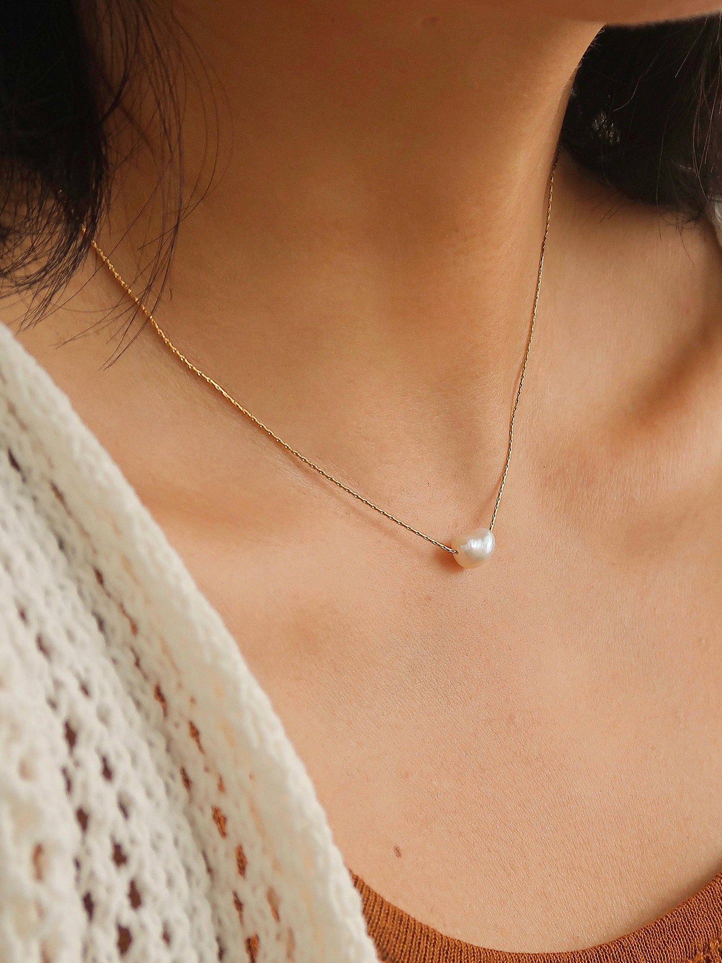 Kinney Non Tarnish Natural Pearl Necklace