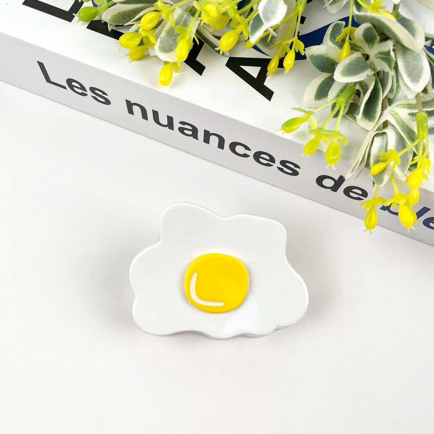 Fried Egg Hair Clip, Acetate Claw Clip