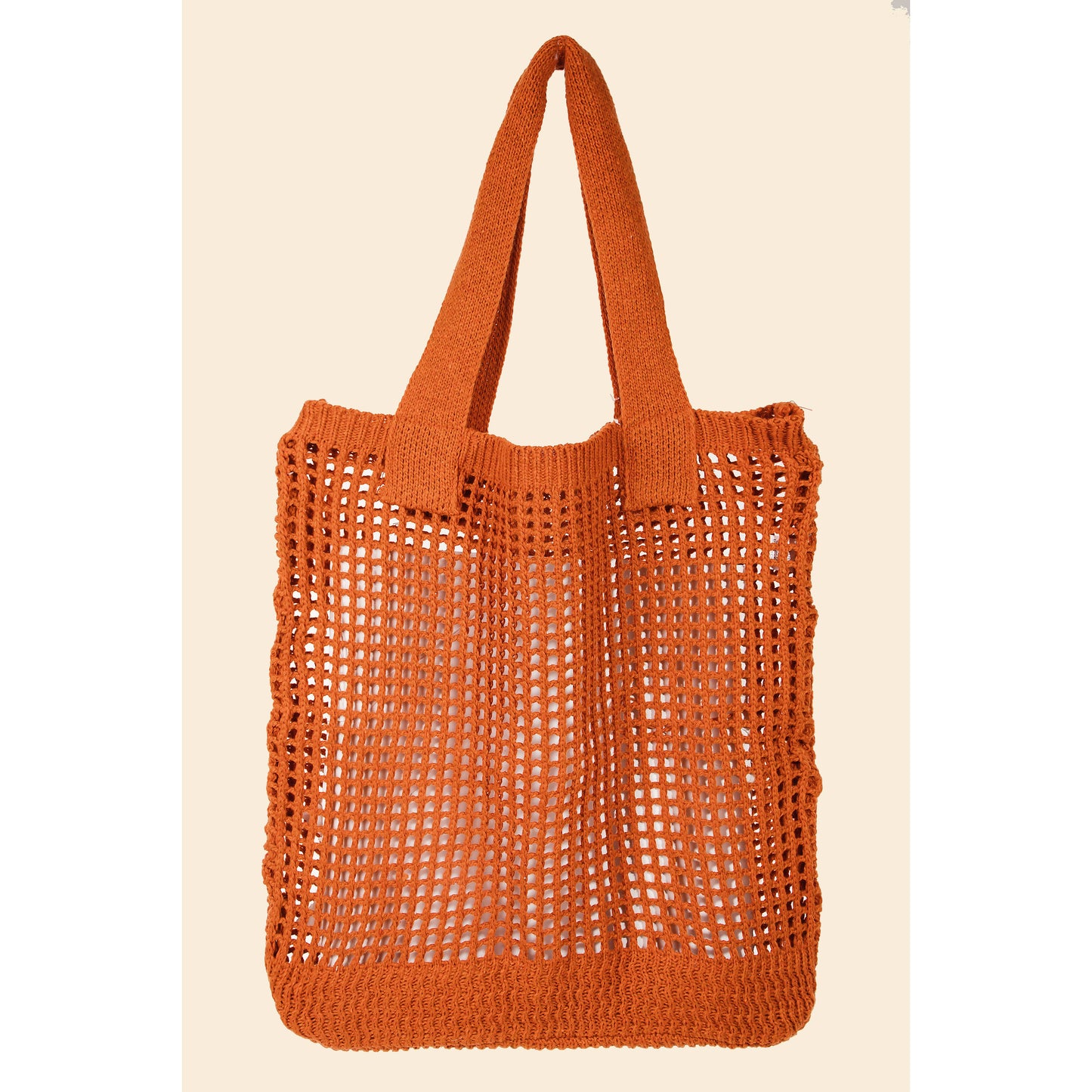Pointelle Knit Crochet Tote Bag