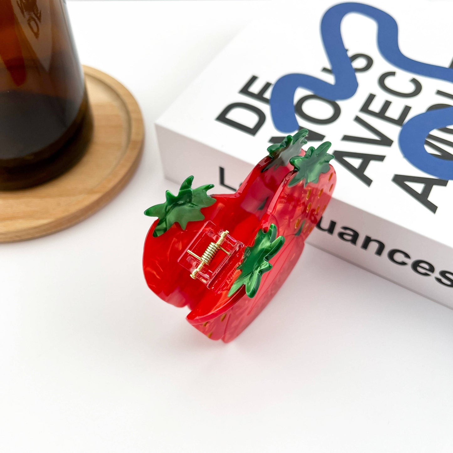 Three Strawberry Claw Clip, Fruit Hair Clip