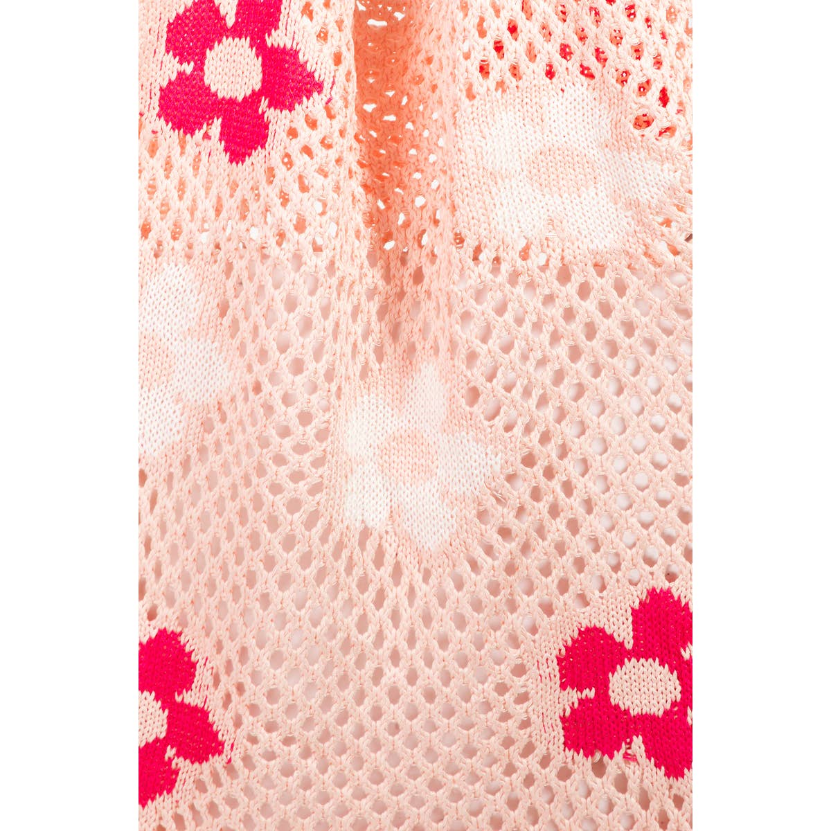 Floral Print Knitted Tote Bag