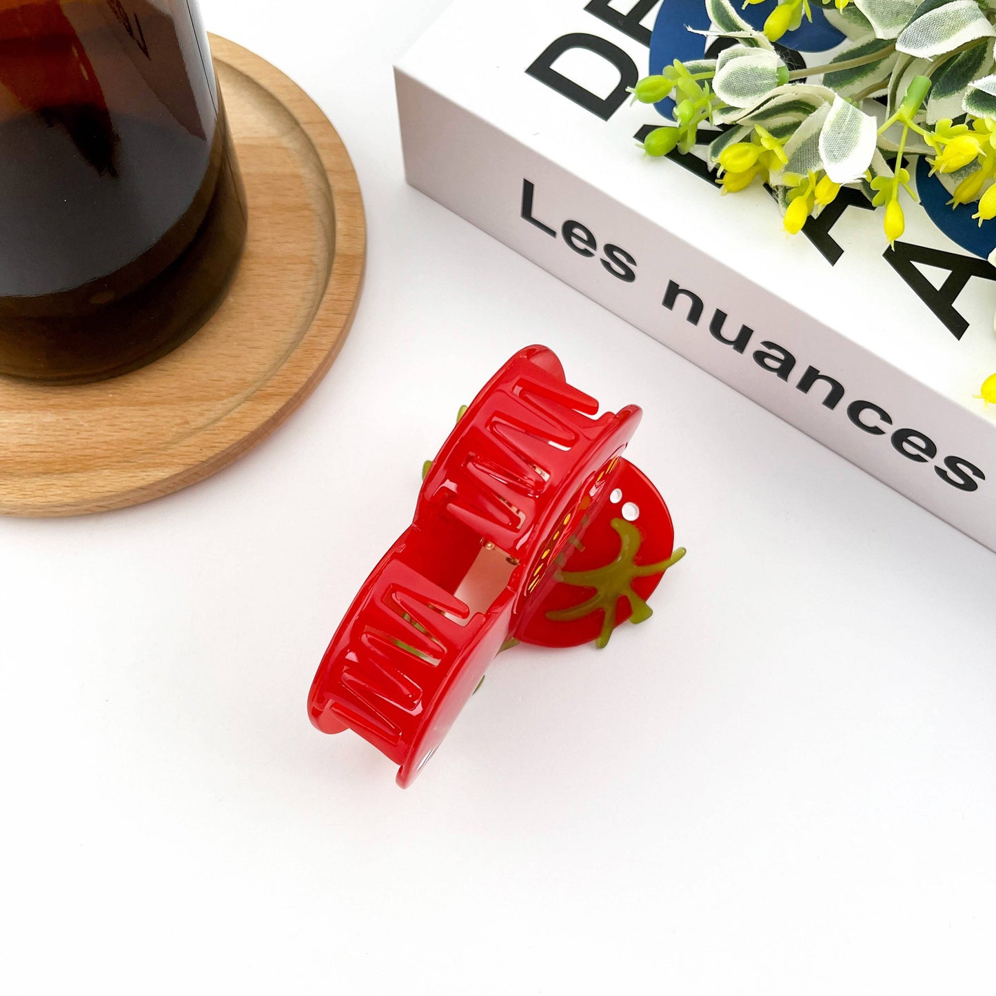 Three Tomato Claw Clip, Fruit Hair Clip