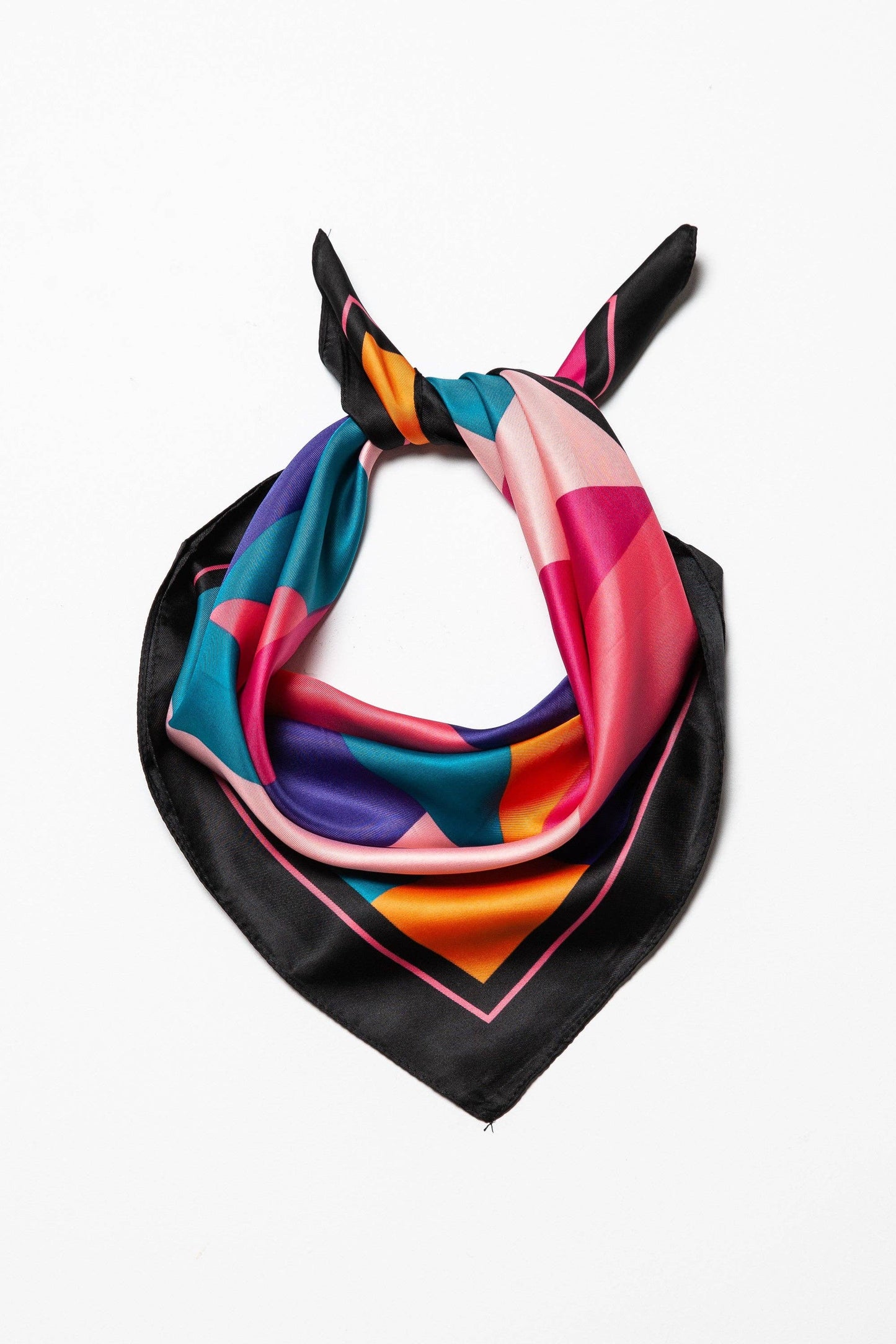 Multi-Color Block Silk Feel Bandana