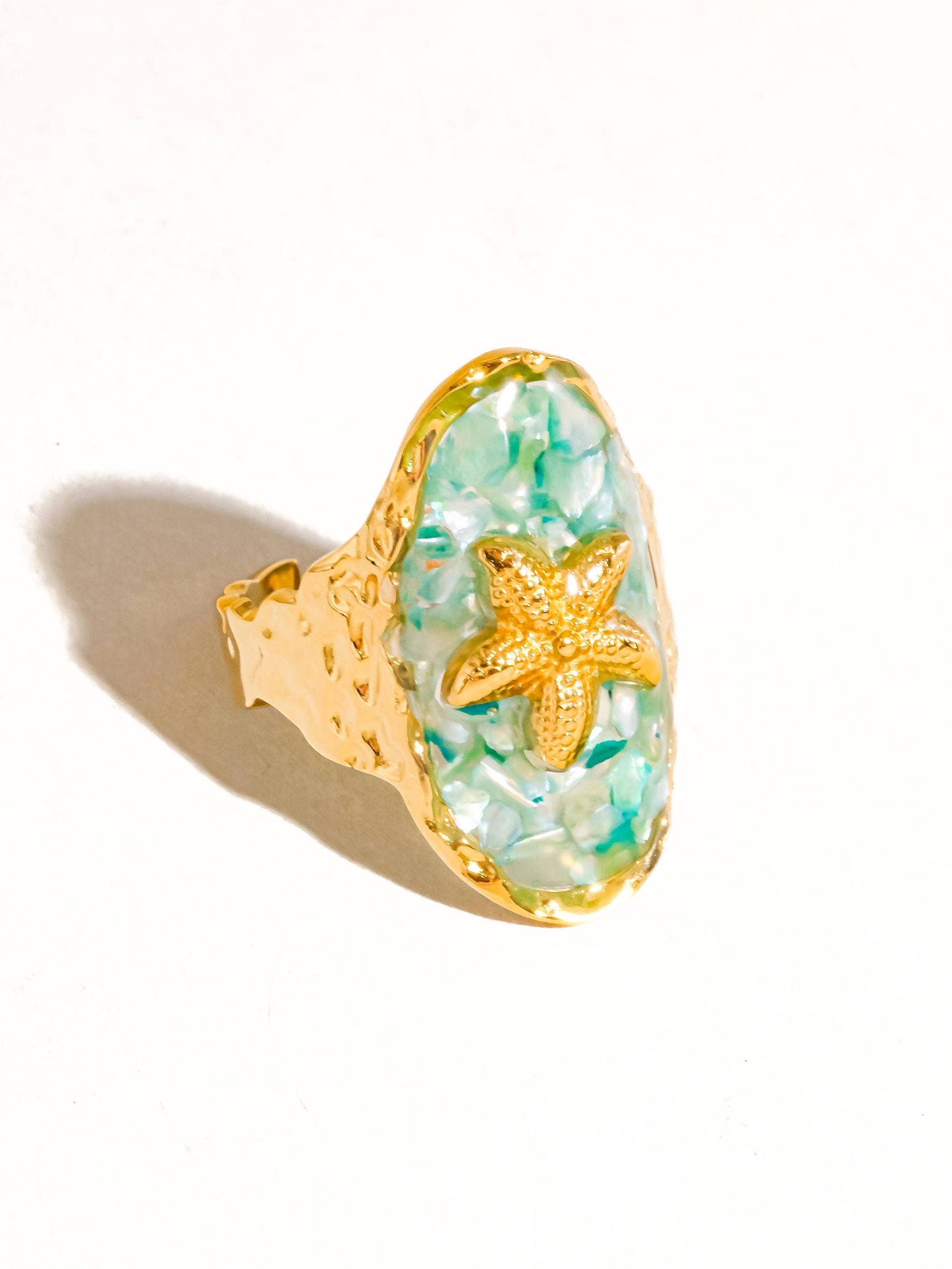 Keshet 18K Gold Non Tarnish Starfish Ring