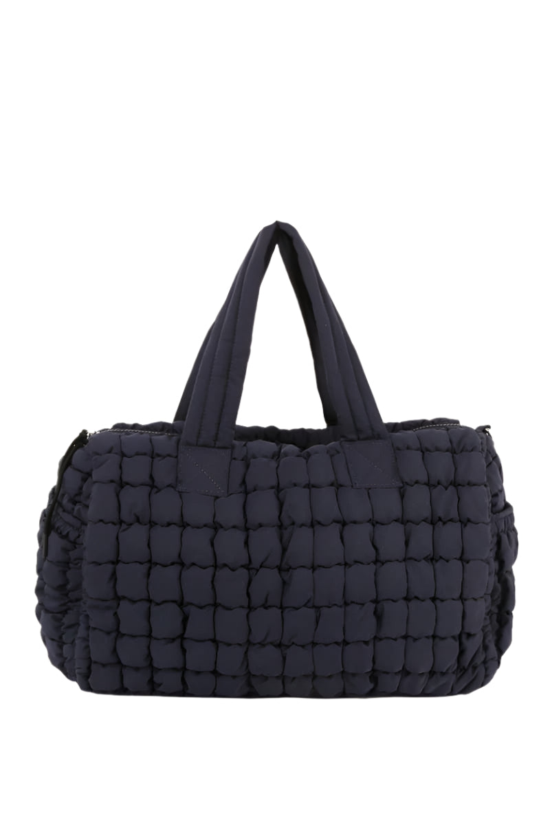 Quilted Nylon Puffy Duffle Bag