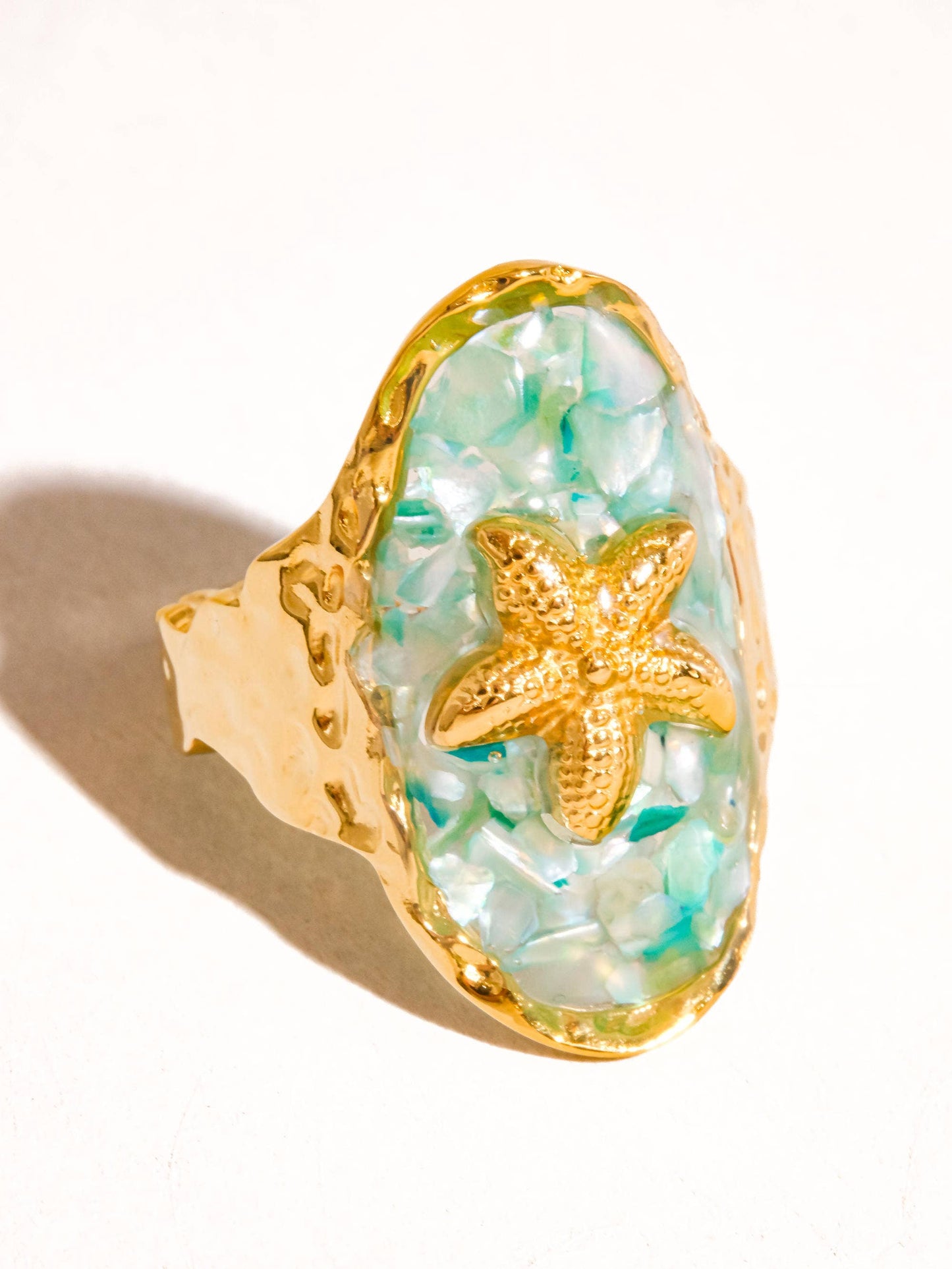 Keshet 18K Gold Non Tarnish Starfish Ring