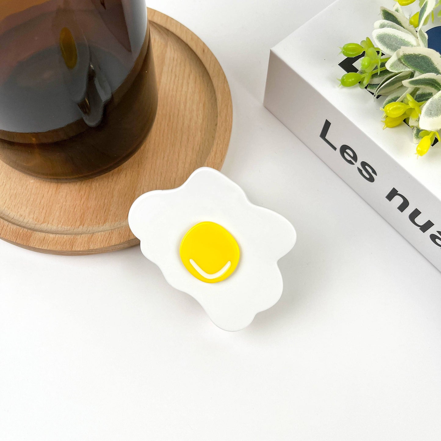 Fried Egg Hair Clip, Acetate Claw Clip