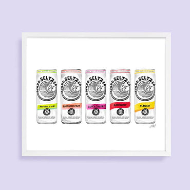 Hard seltzer-themed kitchen wall art print gift store