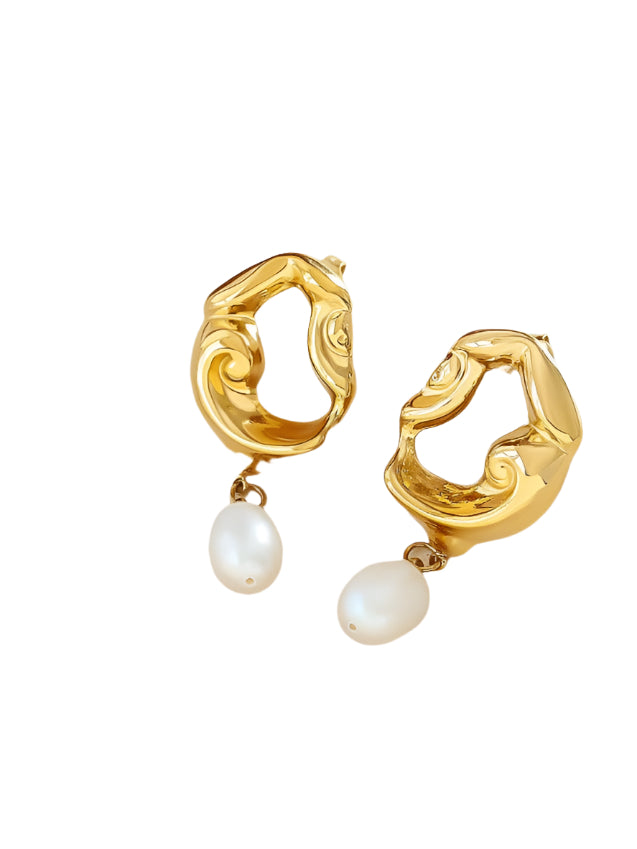 Nerissa Abstract Pearl Earring