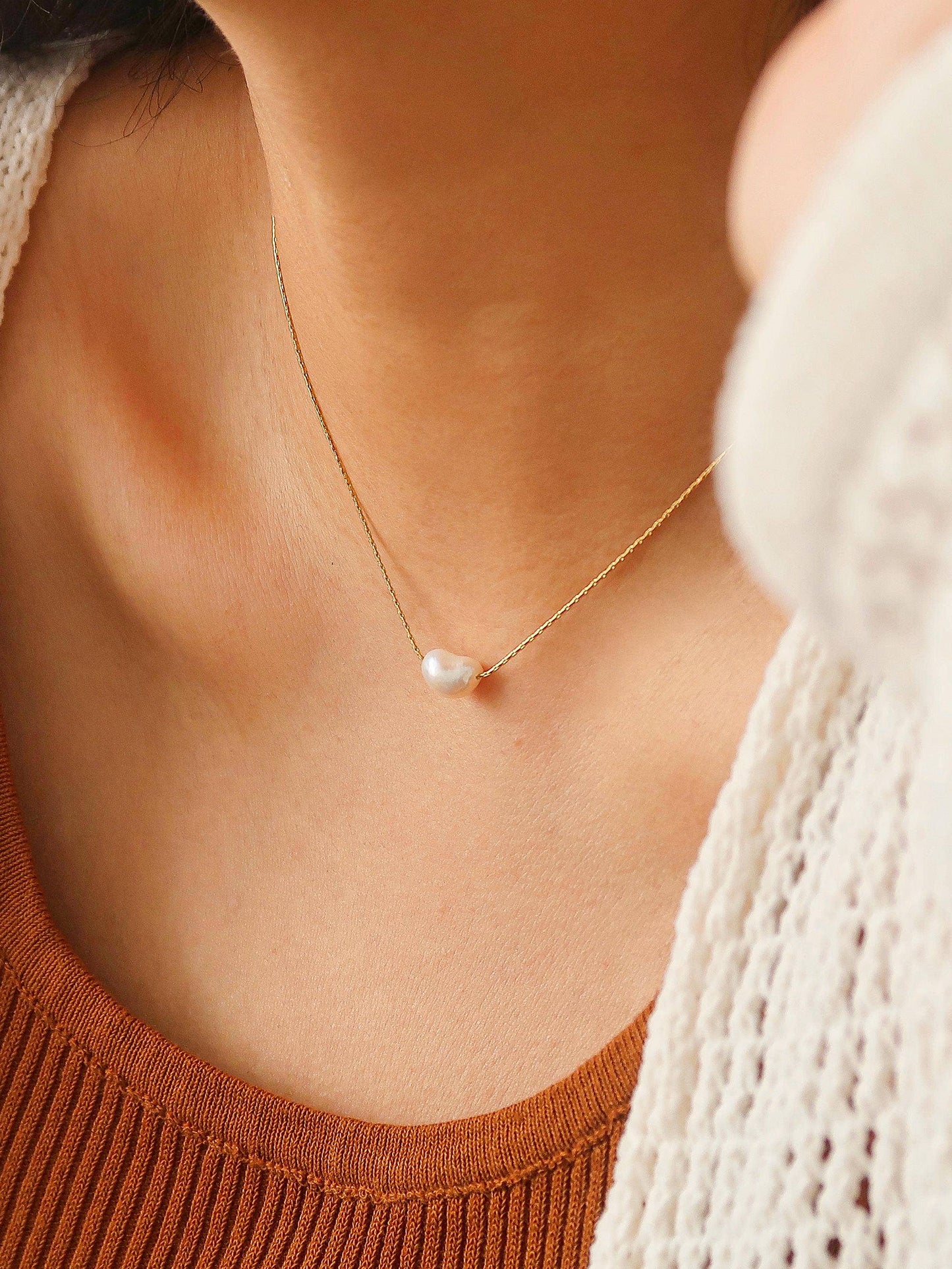 Kinney Non Tarnish Natural Pearl Necklace