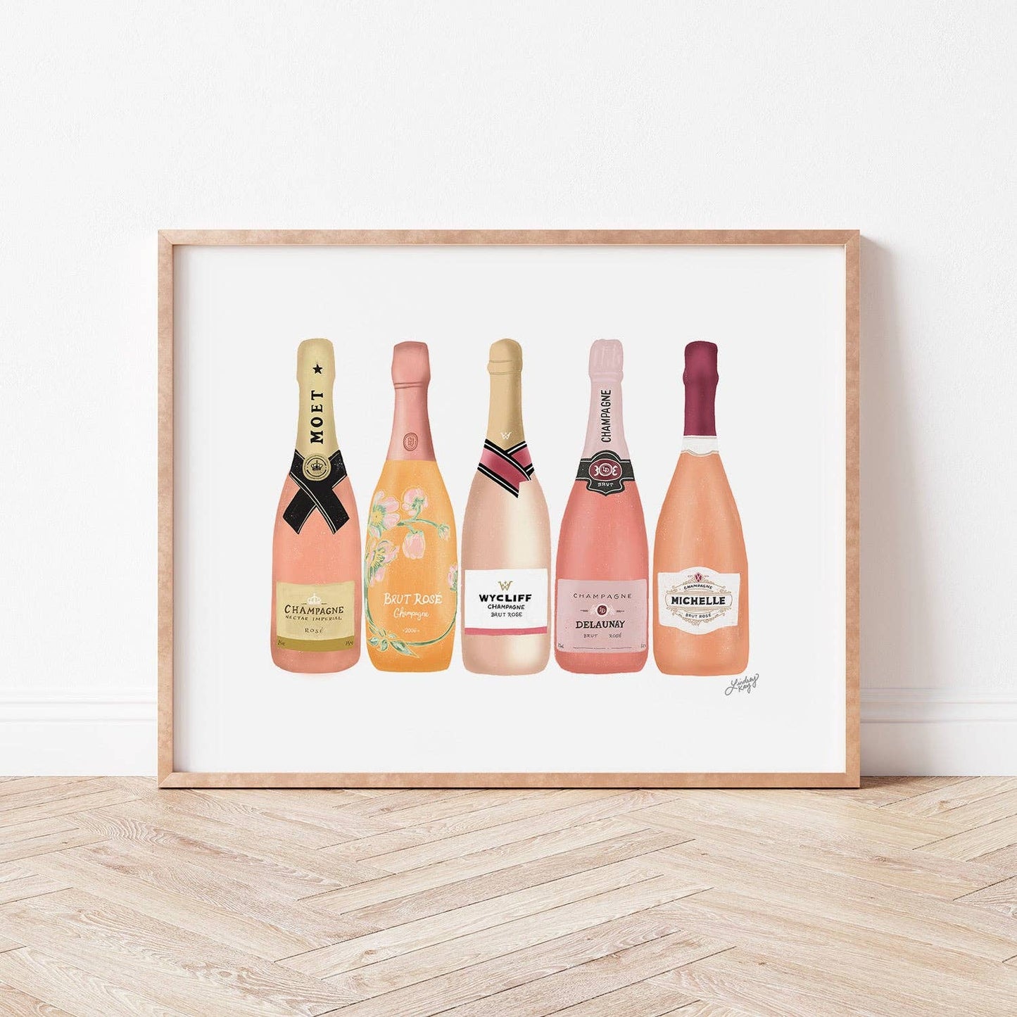 8x10 Rosé Champagne print perfect for gifting and gallery walls