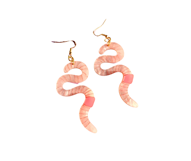 Wiggly Worm Acrylic Earrings