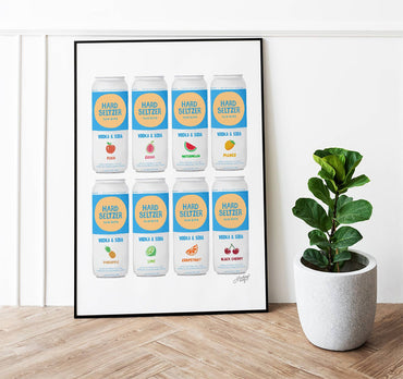 Fizzy drink art print on matte paper perfect for bar cart styling
