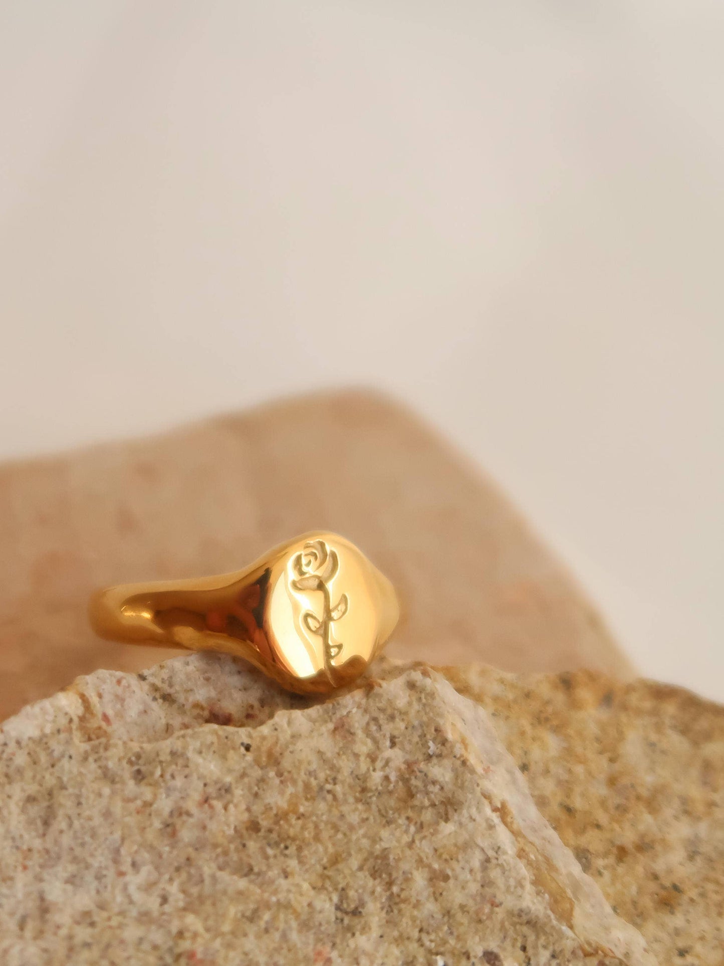 Georgia 18K Gold Non Tarnish Rose Ring